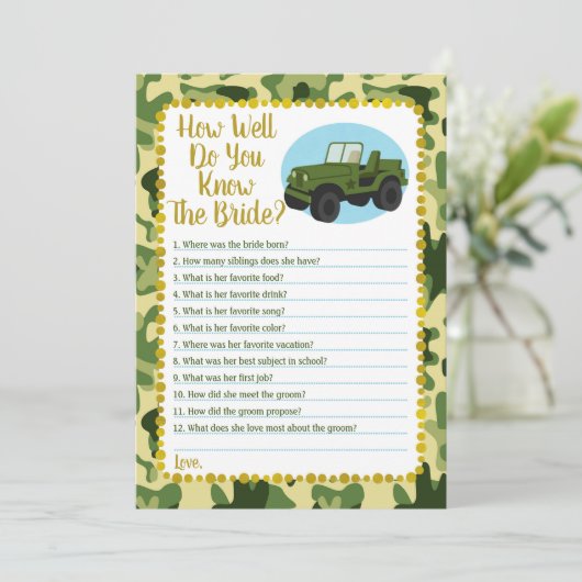 陸軍の迷彩柄どのように良く花嫁ゲームを知っている 招待状 (スタンド正面)