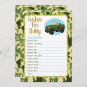 陸軍の迷彩柄は赤ちゃんシャワーのゲームを願う 招待状 (正面/裏面)