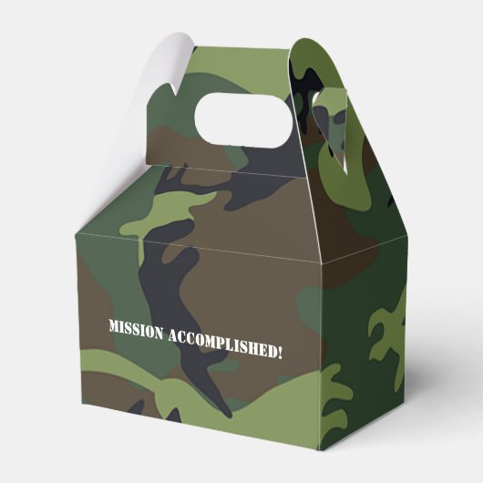 陸軍をテーマにしたバースデーパーティーのゲスト フェイバーボックス (裏面サイド)