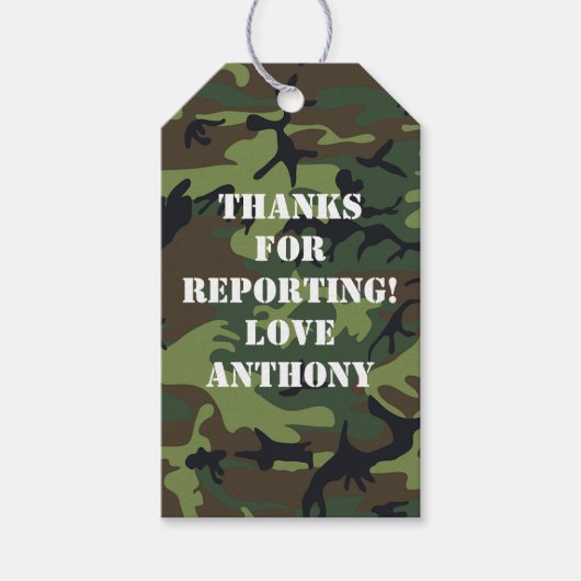 陸軍をテーマにした誕生日パーティー ギフトタグ (正面)