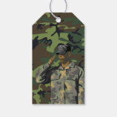 陸軍をテーマにした誕生日パーティー ギフトタグ (裏面)