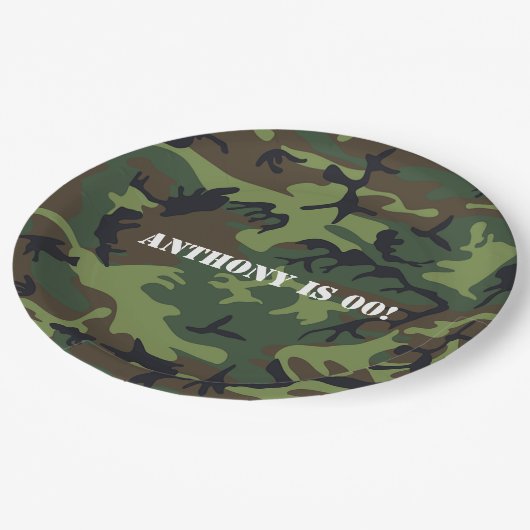 陸軍をテーマにした誕生日パーティー ペーパープレート (アングル)