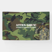 陸軍をテーマにした誕生日パーティー 横断幕 (横)