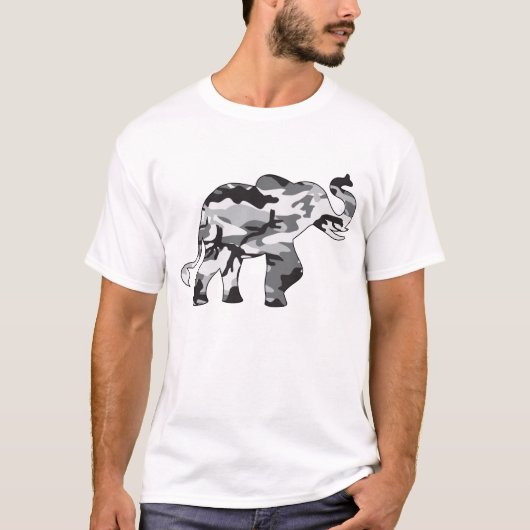 陸軍グレー迷彩象 Tシャツ (正面)