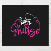 陸軍ナースおもしろい – 看護引用文 – ヒップスターナースgi スパークリングワインラベル (シングルラベル)