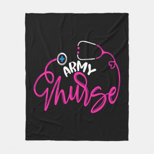 陸軍ナースおもしろい – 看護引用文 – ヒップスターナースgi フリースブランケット (正面)