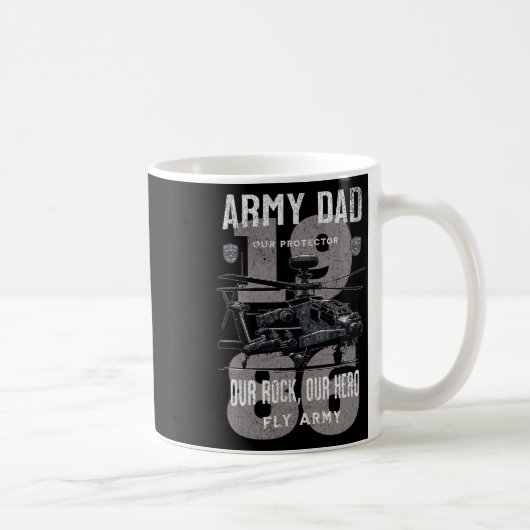 陸軍パパ父軍隊父の日アパッチ・ヘリコ コーヒーマグカップ (右)