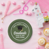 陸軍パーソナライズされたグリーン卒業パーティー ペーパープレート (パーティー)