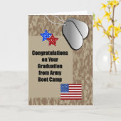 陸軍ブートキャンプ卒業おめでとう カード (黄色い花)