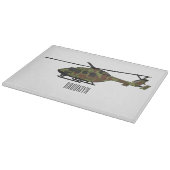 陸軍ヘリコプター漫画イラストレーション カッティングボード (角)