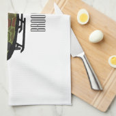 陸軍ヘリコプター漫画イラストレーション キッチンタオル (四つ折り)