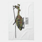 陸軍ヘリコプター漫画イラストレーション キッチンタオル (縦)