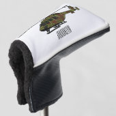 陸軍ヘリコプター漫画イラストレーション ゴルフヘッドカバー (3/4 正面)