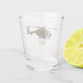 陸軍ヘリコプター漫画イラストレーション ショットグラス (裏面)
