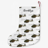 陸軍ヘリコプター漫画イラストレーション スモールクリスマスストッキング (裏面)