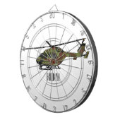 陸軍ヘリコプター漫画イラストレーション ダーツボード (正面右)