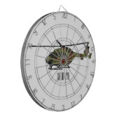 陸軍ヘリコプター漫画イラストレーション ダーツボード (正面左)