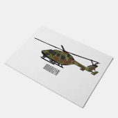 陸軍ヘリコプター漫画イラストレーション ドアマット (アングル)