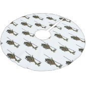 陸軍ヘリコプター漫画イラストレーション ブラッシュドポリエステルツリースカート (アングル)