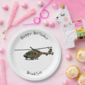 陸軍ヘリコプター漫画イラストレーション ペーパープレート (パーティー)