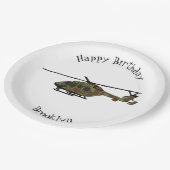 陸軍ヘリコプター漫画イラストレーション ペーパープレート (アングル)