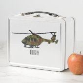 陸軍ヘリコプター漫画イラストレーション メタルランチボックス (インサイチュ)