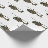 陸軍ヘリコプター漫画イラストレーション ラッピングペーパー (角)