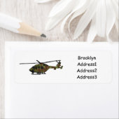 陸軍ヘリコプター漫画イラストレーション ラベル (インサイチュ)