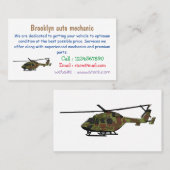 陸軍ヘリコプター漫画イラストレーション 名刺 (正面/裏面)