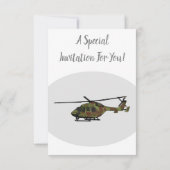 陸軍ヘリコプター漫画イラストレーション 招待状 (裏面)