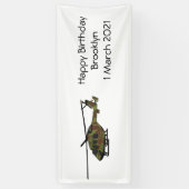 陸軍ヘリコプター漫画イラストレーション 横断幕 (縦)