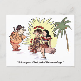 陸軍ユーモア、女かわいらし兵おもしろい兵 ポストカード