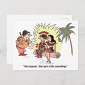 陸軍ユーモア、女かわいらし兵おもしろい兵 ポストカード (正面/裏面)