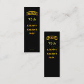 陸軍レンジャーズ75thフラッシュ退役軍人パッチブックマーカー スキニー名刺 (正面/裏面)