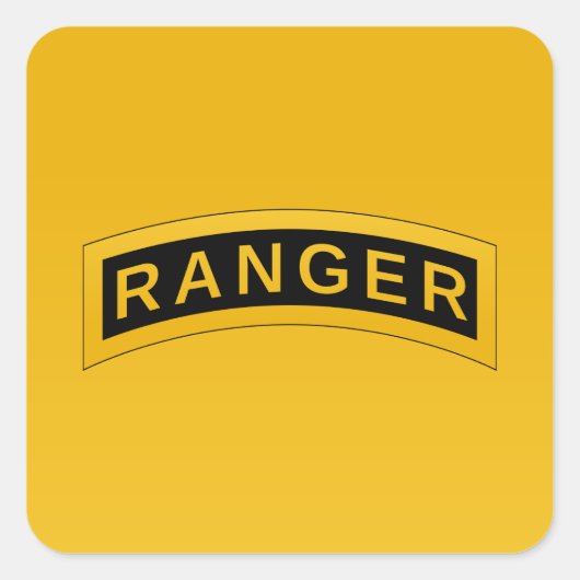 陸軍レンジャー軍隊文字デザイン記号 スクエアシール (正面)