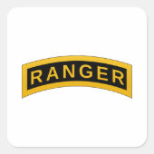 陸軍レンジャー軍隊文字デザイン記号 スクエアシール (正面)
