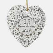 陸軍中佐の階級章の第25結婚記念日 セラミックオーナメント (右)