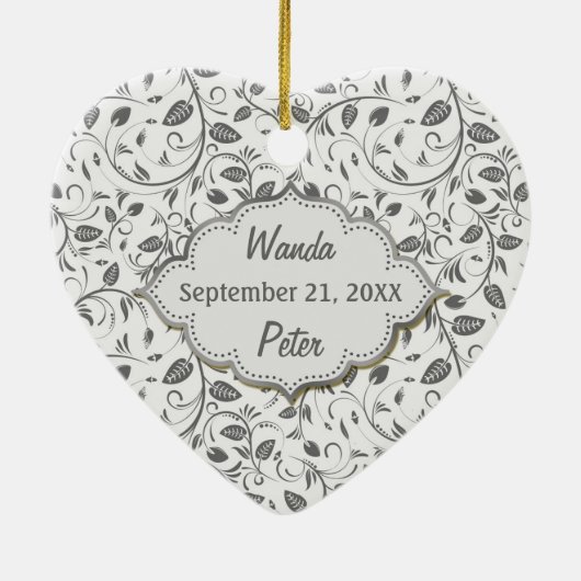 陸軍中佐の階級章の第25結婚記念日 セラミックオーナメント (裏面)