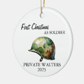 陸軍兵士のクリスマス装飾軍隊 セラミックオーナメント (左)