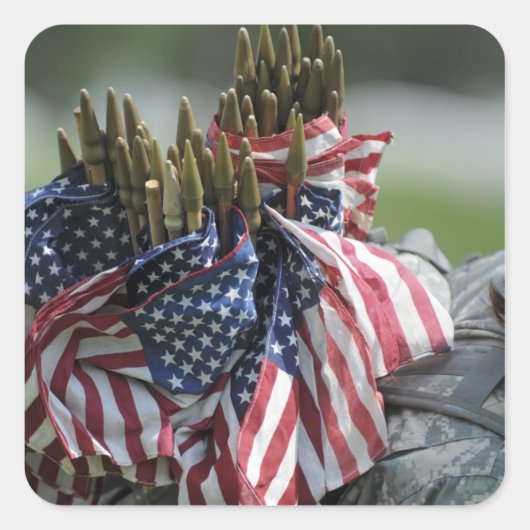 陸軍兵士のバックパック スクエアシール (正面)