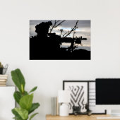 陸軍兵士シルエット ポスター (ホームオフィス)