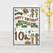 陸軍兵士パーソナライズされた誕生日カード カード (黄色い花)