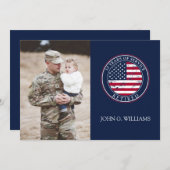 陸軍兵士軍隊旗退職招待状 招待状 (正面/裏面)