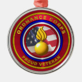 陸軍兵士部隊退役軍人クリスマス メタルオーナメント (正面)