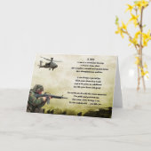 陸軍兵士 – 詩 カード (黄色い花)