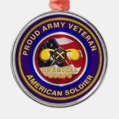 陸軍化学誇りを持った部隊がクリスマスを祝う メタルオーナメント (正面)