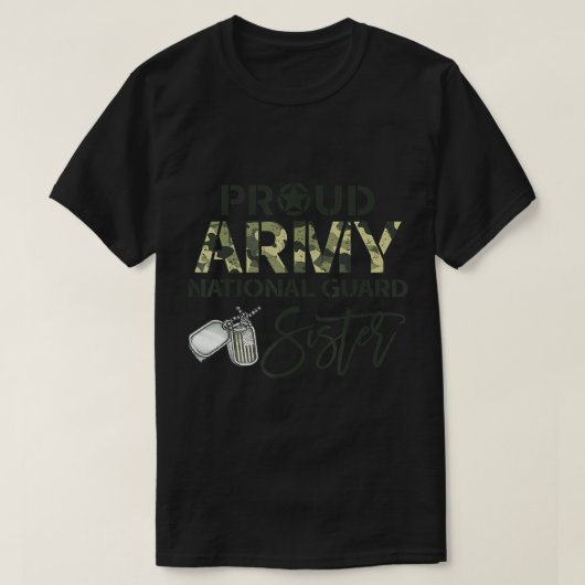 陸軍国誇りを持った衛士姉妹米国軍隊家族 Tシャツ (デザイン正面)