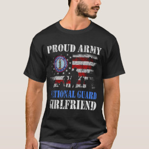 陸軍国誇りを持った衛隊ガールフレンドT退役軍人ダ Tシャツ