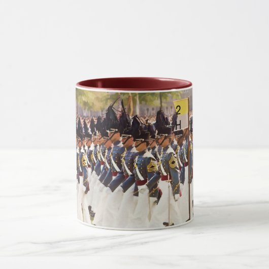 陸軍士官学校の士官候補生のカスタマイズ可能な文字 マグカップ (中央)