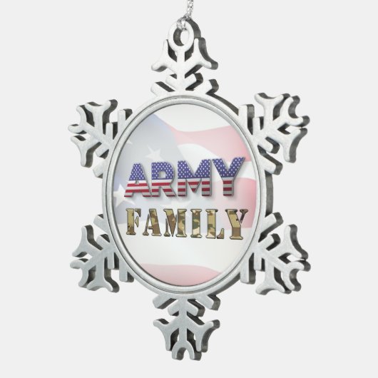 陸軍家族のクリスマス スノーフレークピューターオーナメント (右)